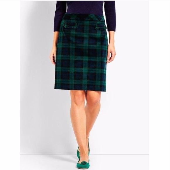 Talbots Dresses & Skirts - Talbots Velveteen Blackwatch Plaid Skirt SZ 16 NWT